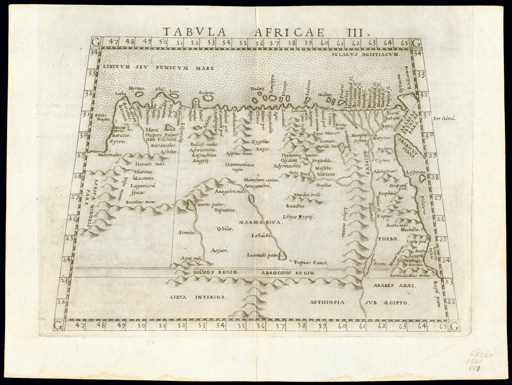 Historische Karte Aegypten von 1561