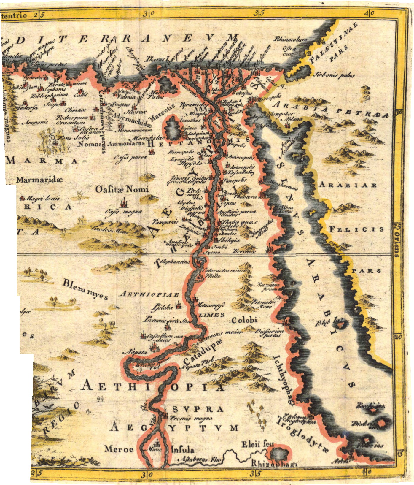 historische Karten: Karte von Ägypten im Jahre 1766