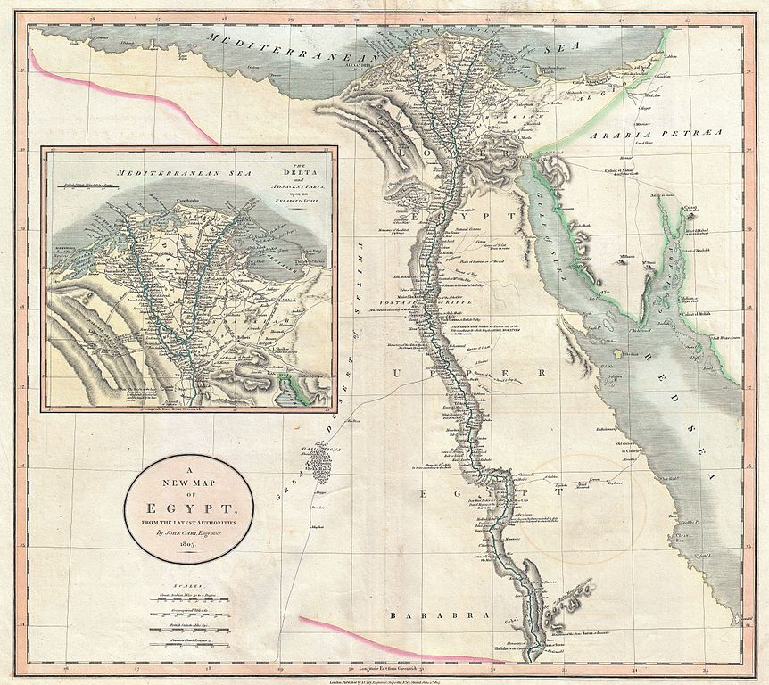 Historische Karte Ägypten von 1805