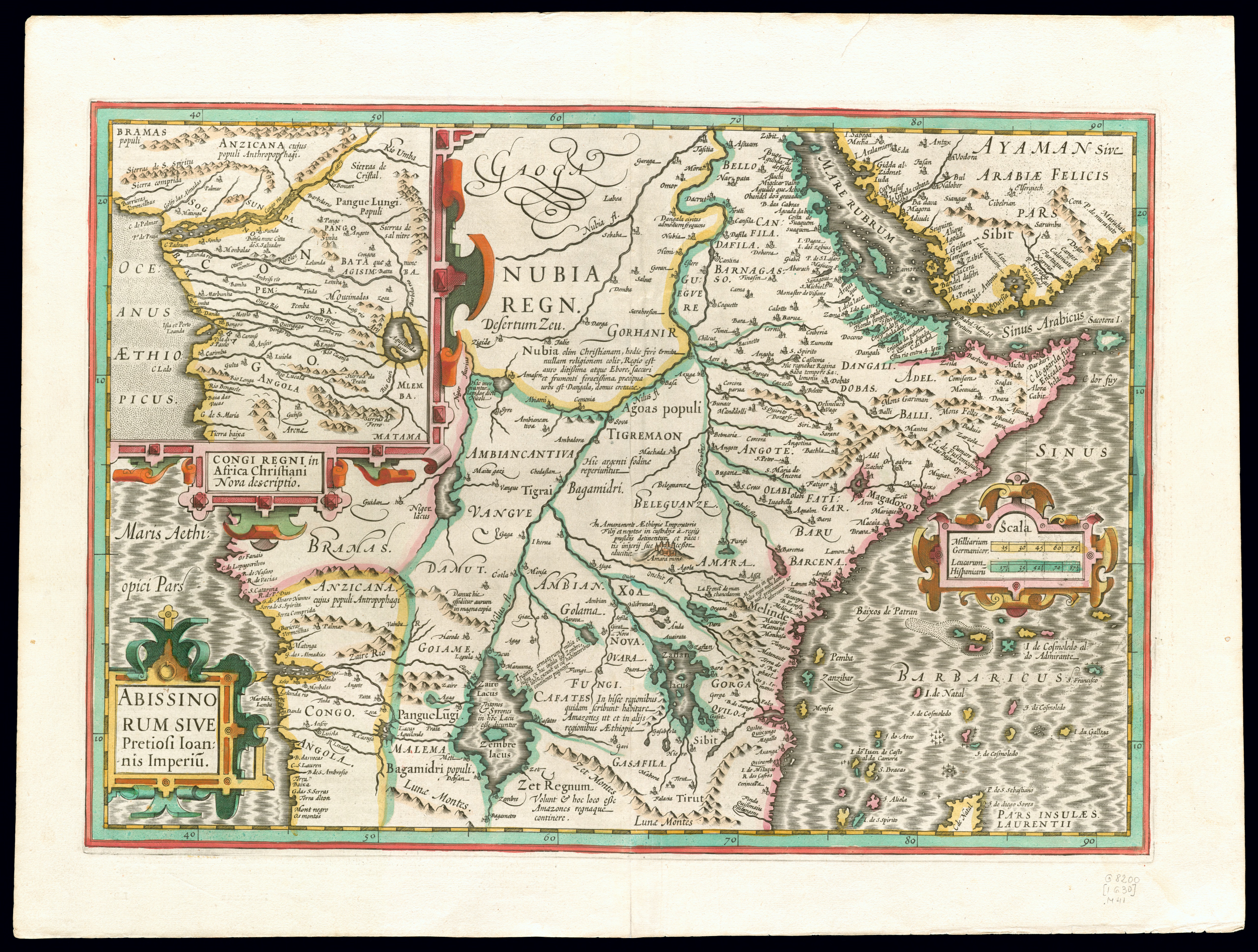 Historische Karte Afrika von 1630