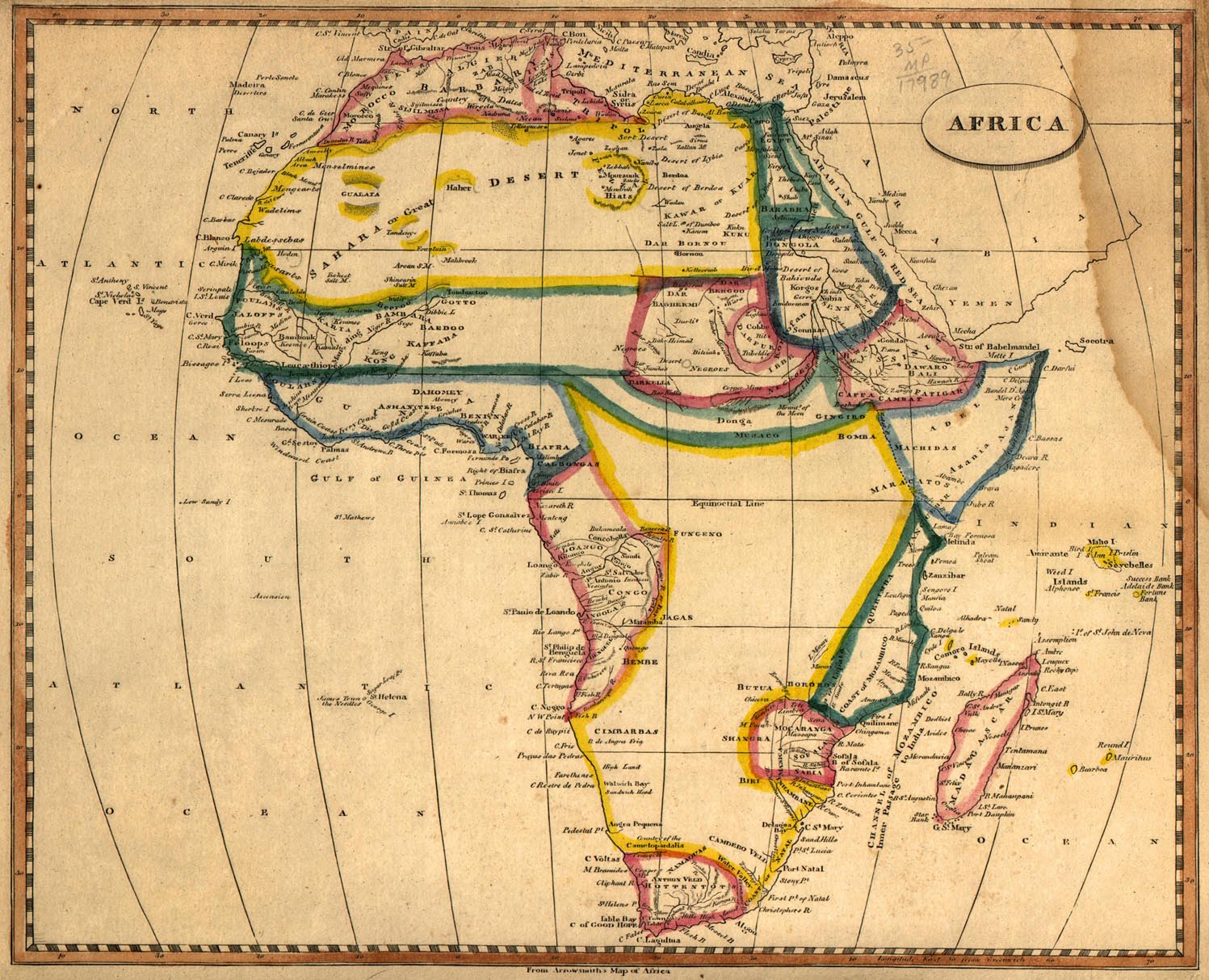 Historische Karte Afrika von 1812