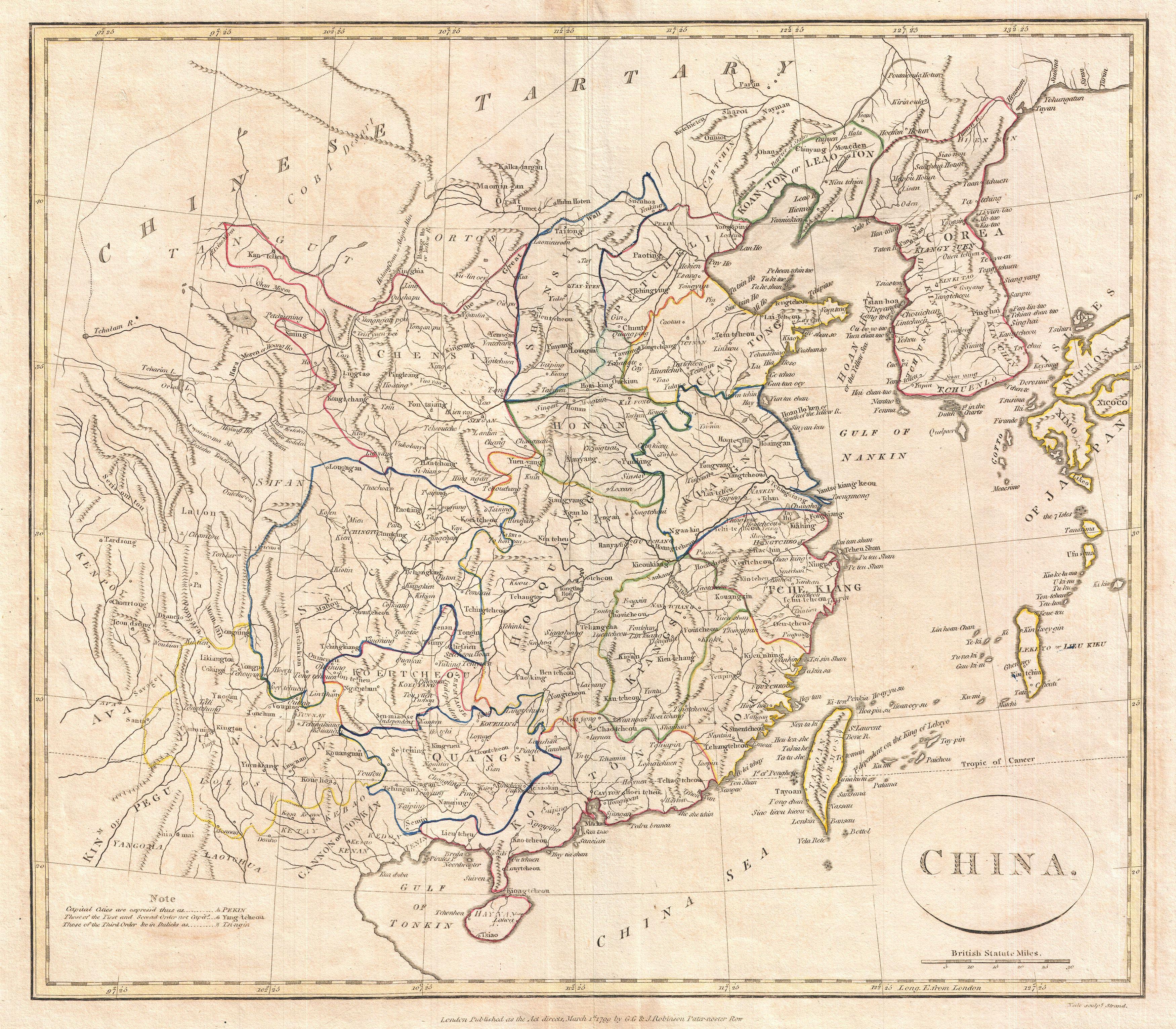 historische Karte von China 1799