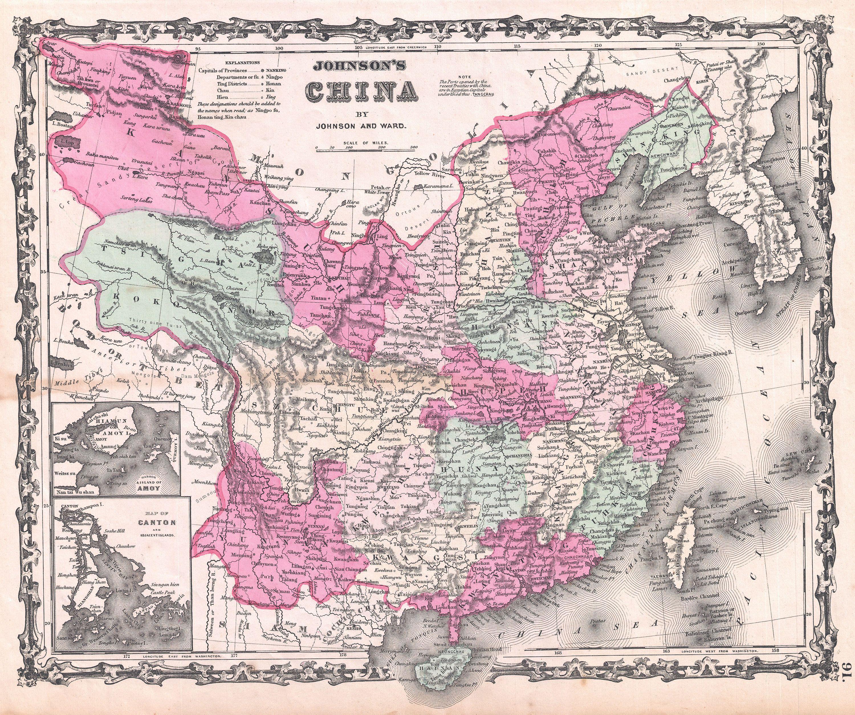 historische Karte von China 1862