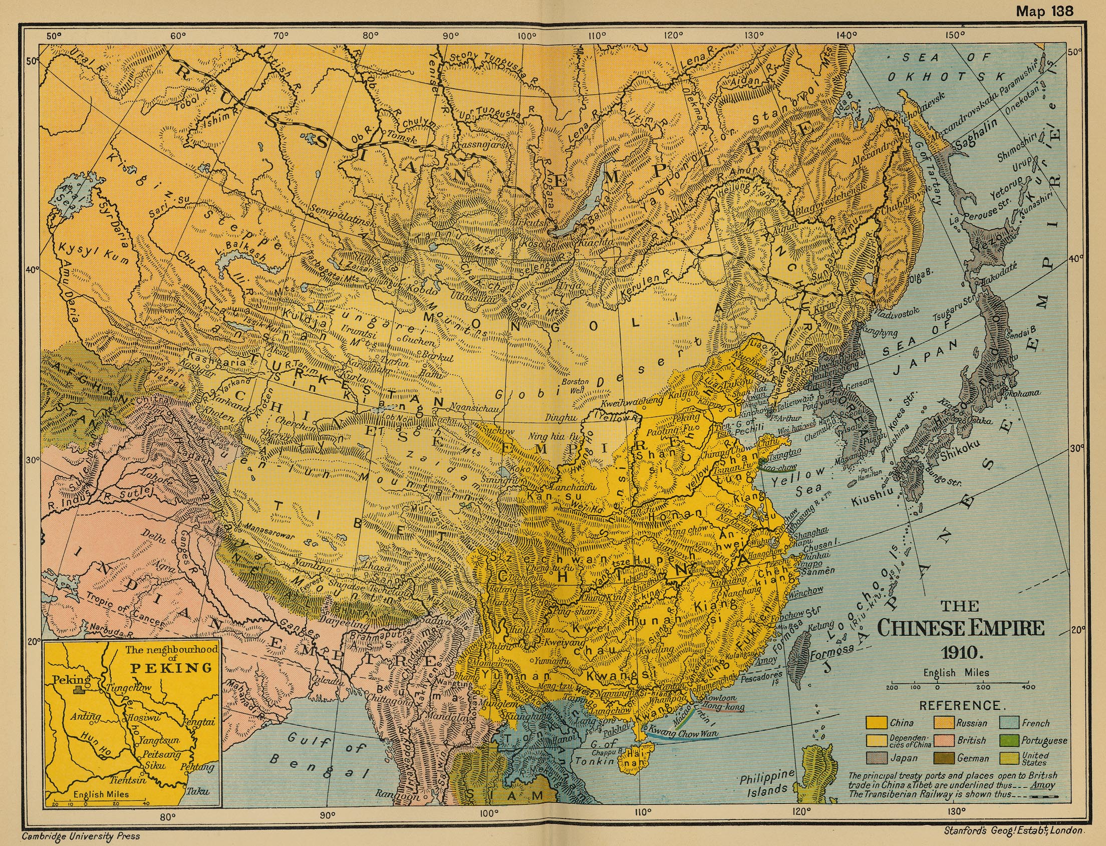 historische Karte von China 1910