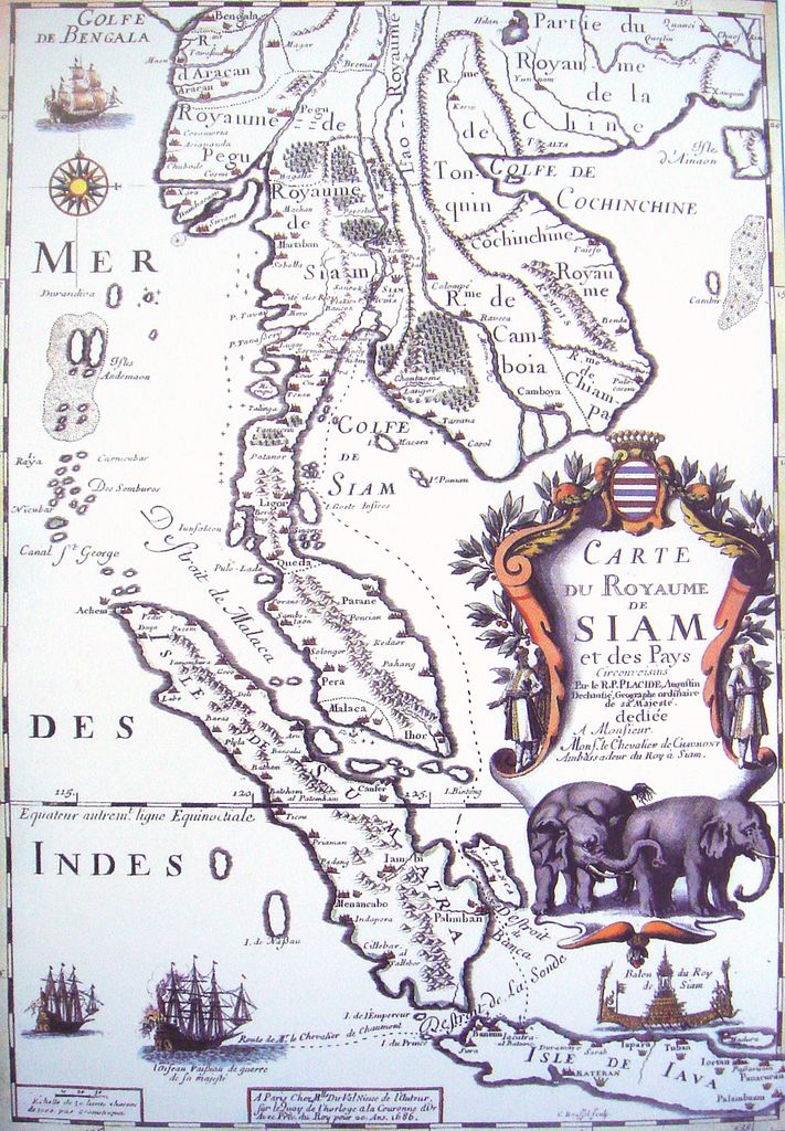historische Karte von Thailand 1686