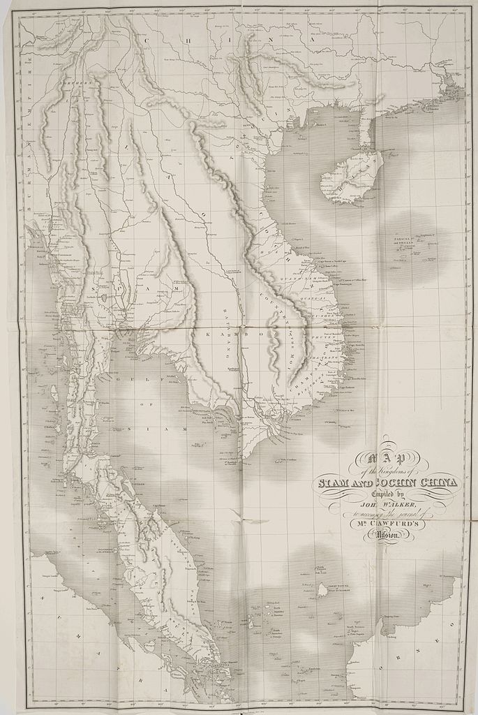 historische Karte von Thailand 1828