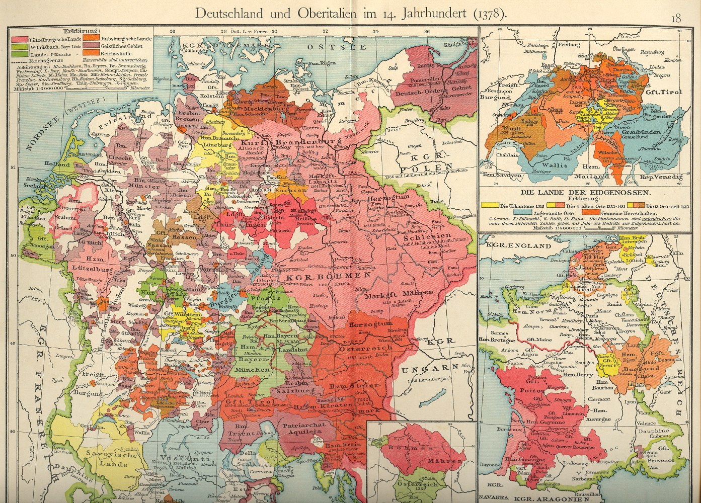 historische karte von 1378