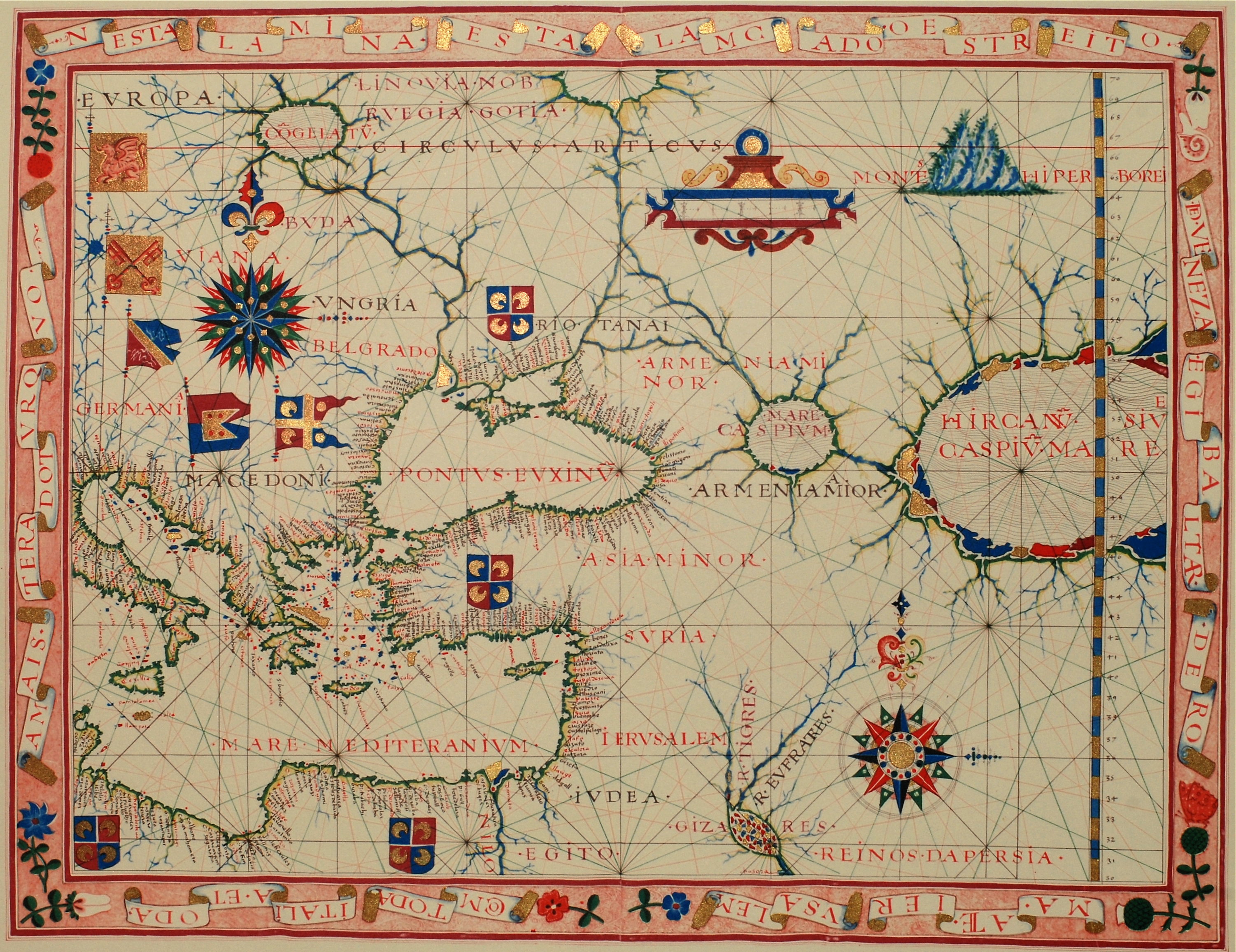 historische Karte von Griechenland 1570
