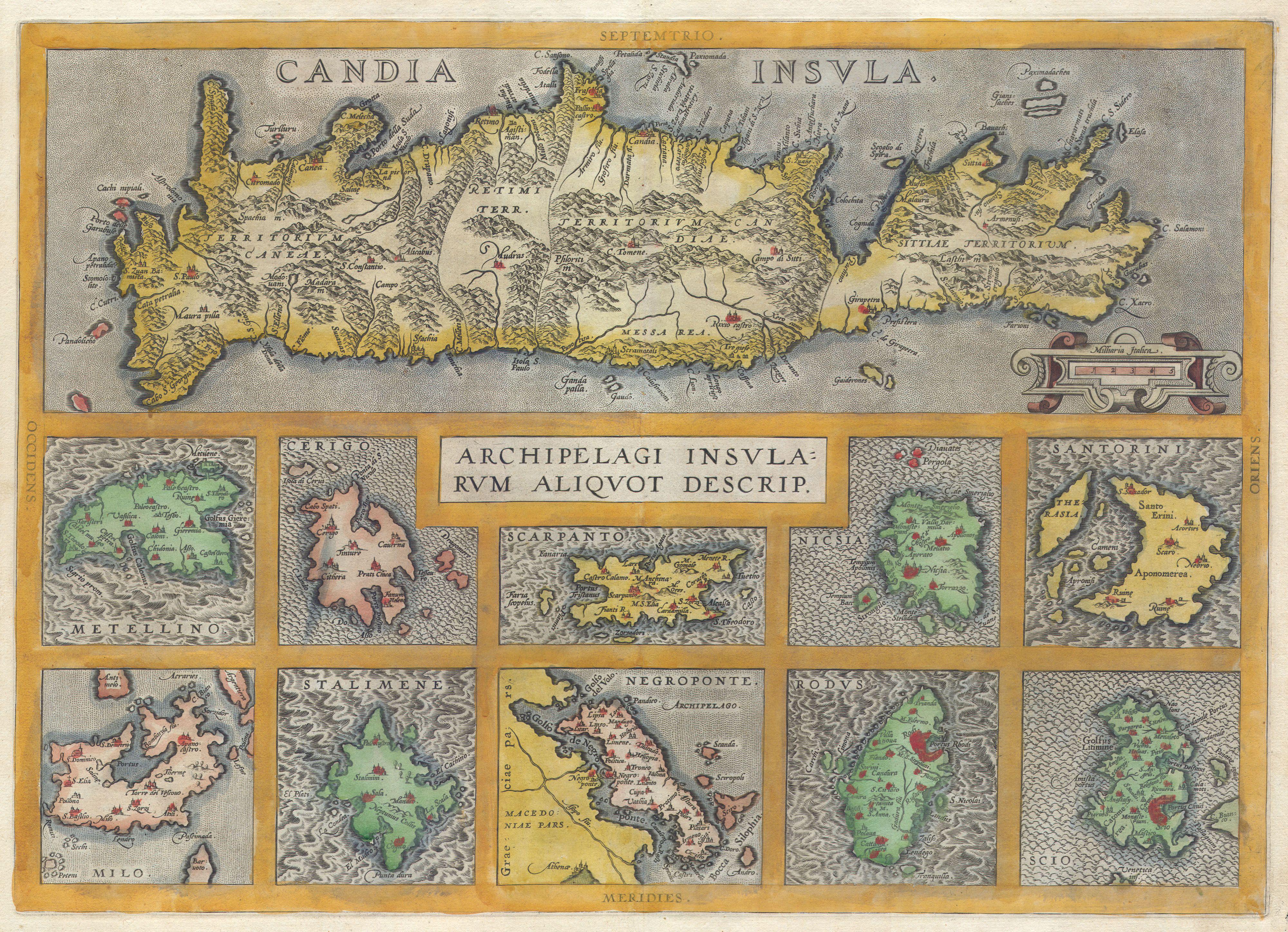 historische Karte von Griechenland 1584