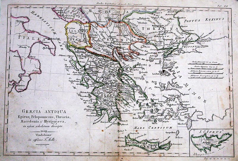 historische Karte von Griechenland 1809
