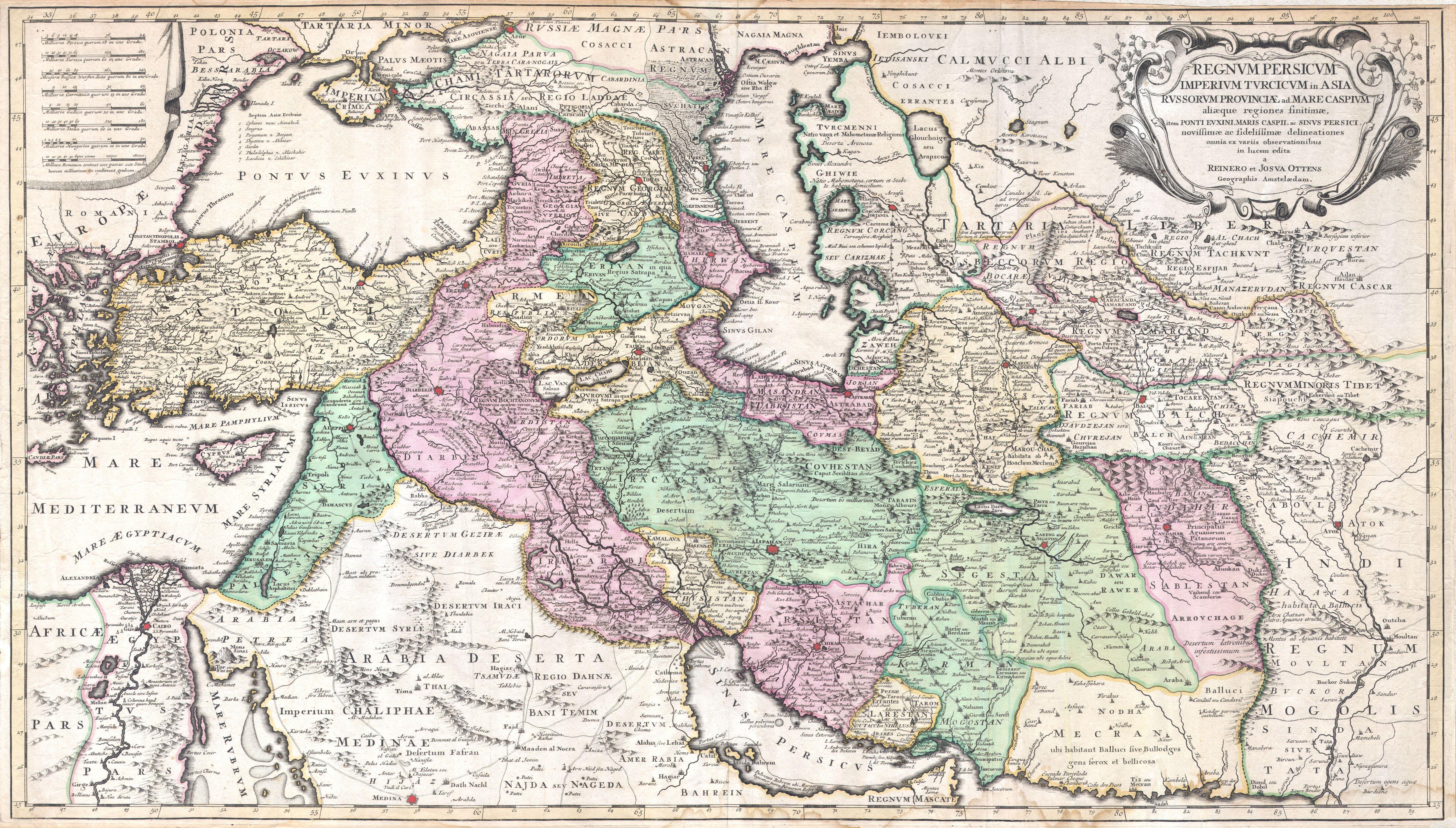 Historische Karte Naher/Mittlerer Osten von 1730