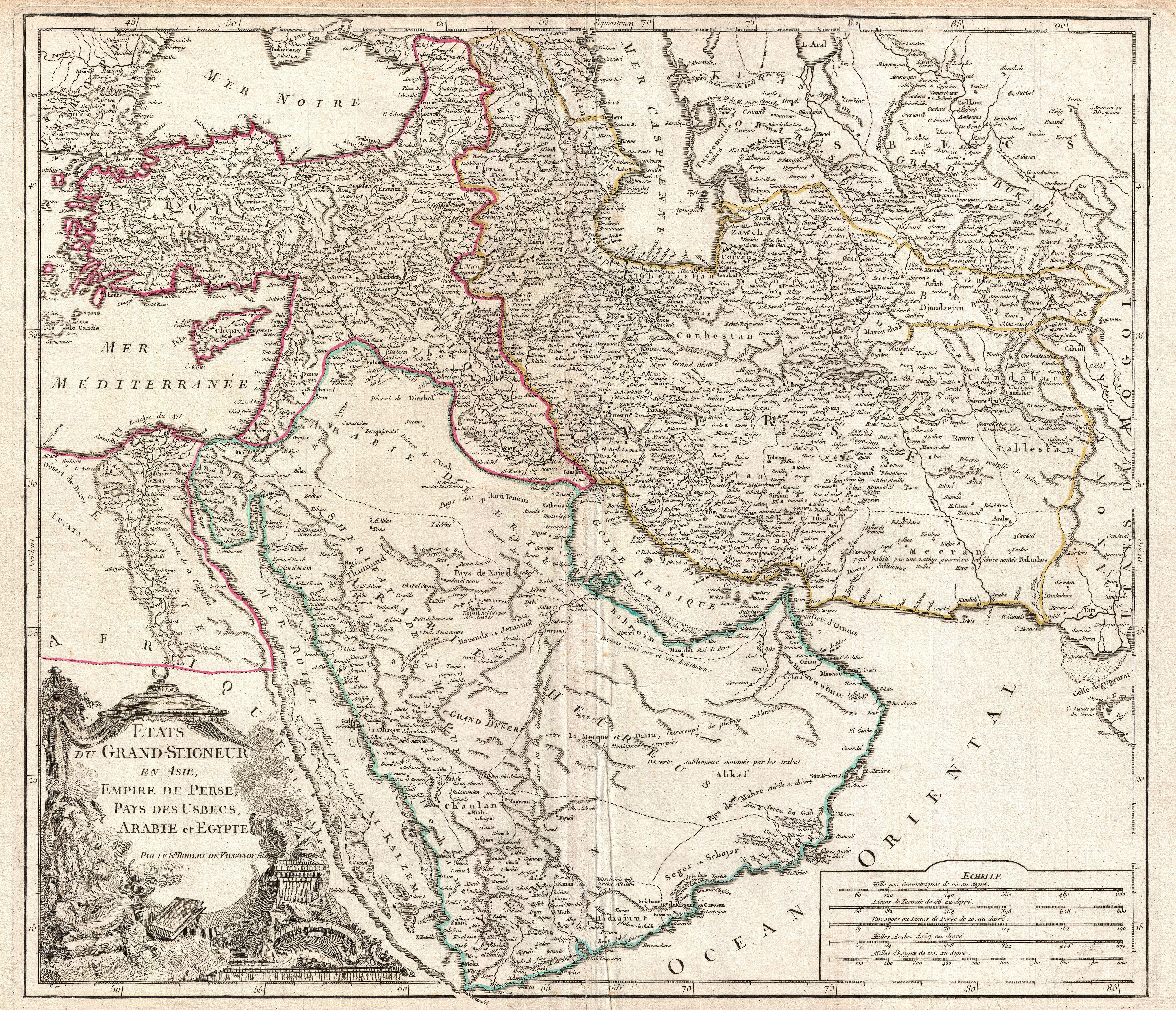 Historische Karte Naher/Mittlerer Osten von 1753