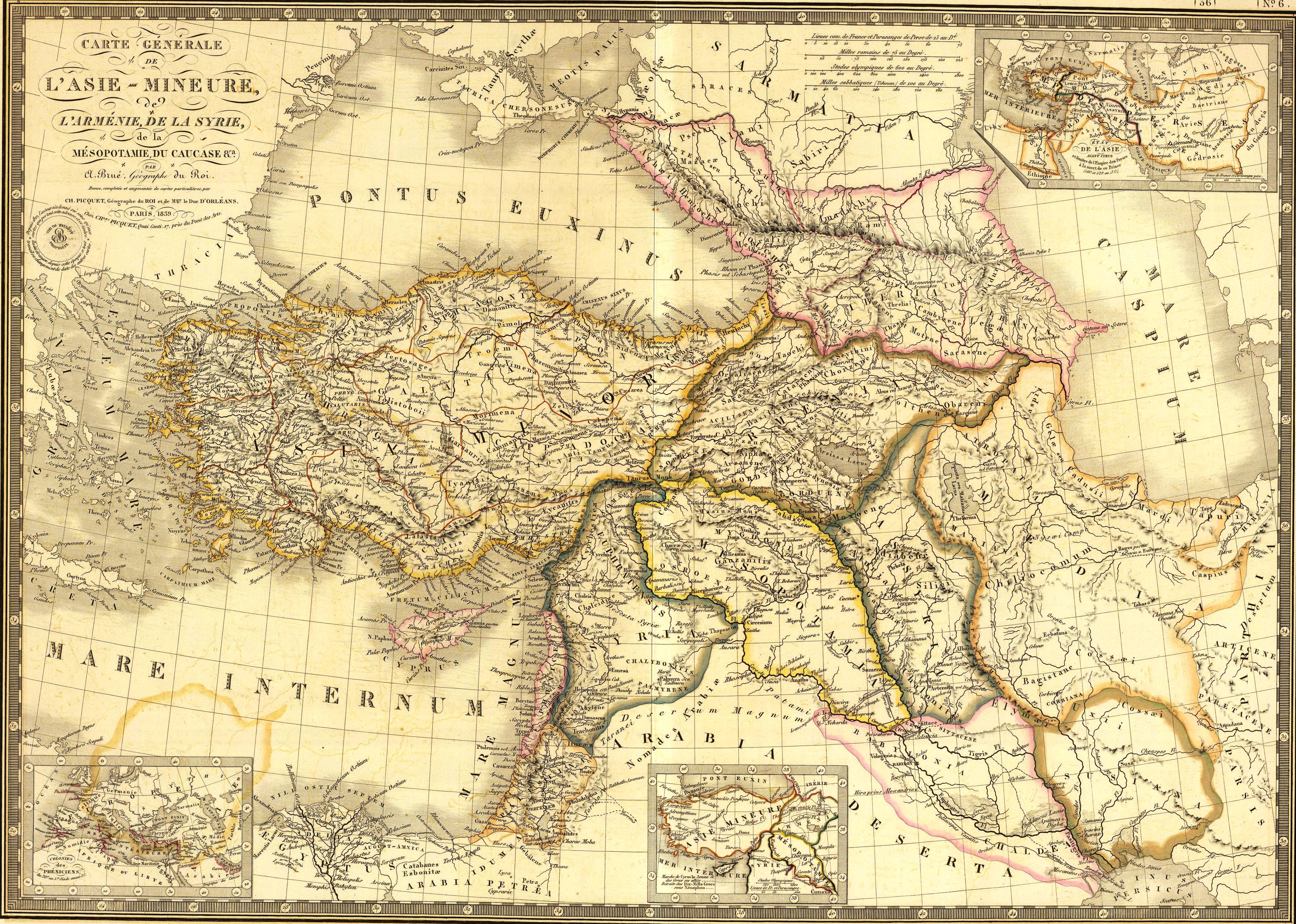 Historische Karte Naher/Mittlerer Osten von 1839
