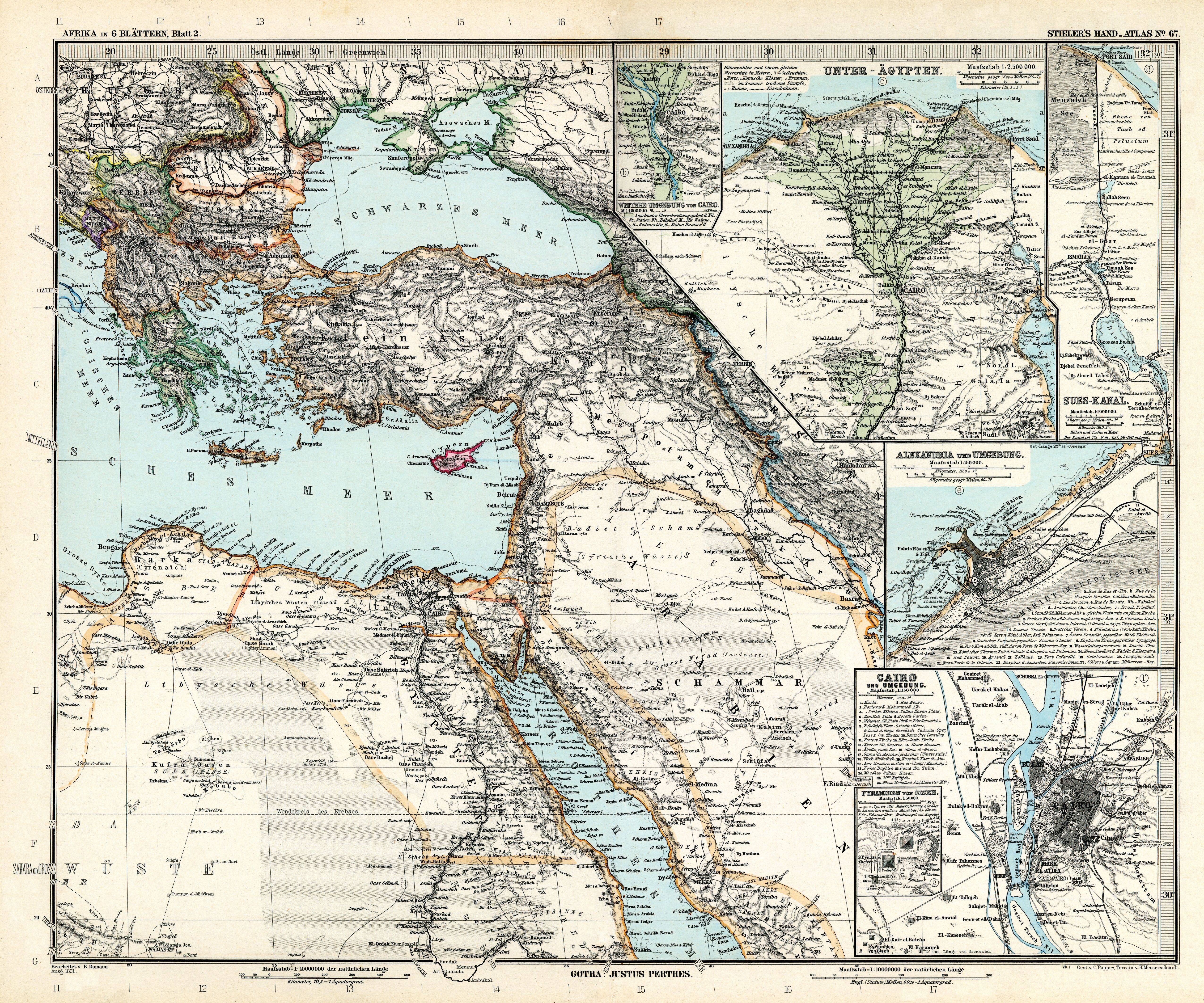 Historische Karte Naher/Mittlerer Osten von 1891