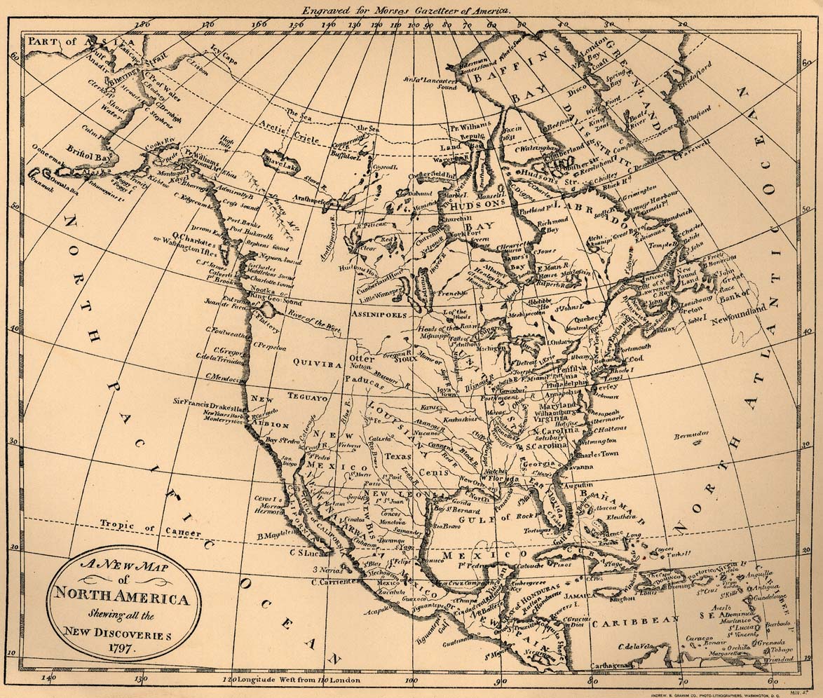 Historische Karte Nordamerika von 1797