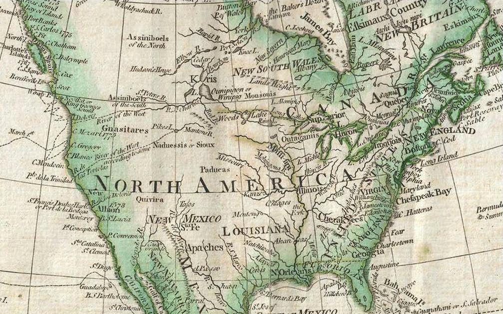 historische karte der USA 1794