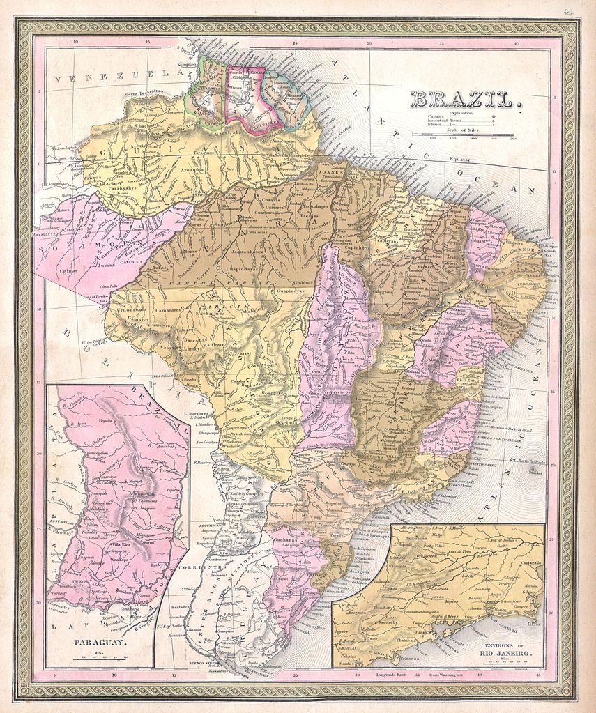 Historische Karte Brasilien von 1849