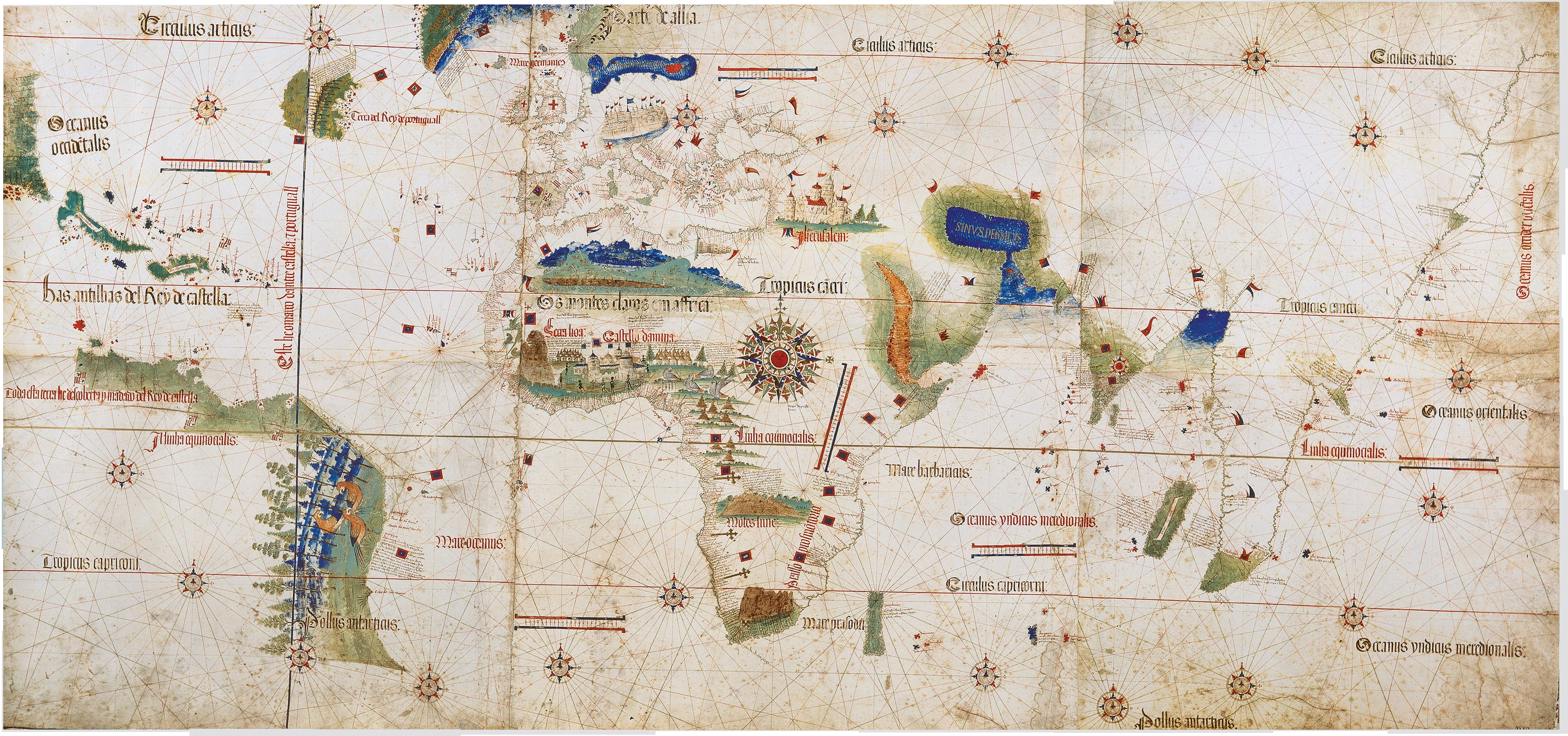 Weltkarte von Alberto Cantino 1502