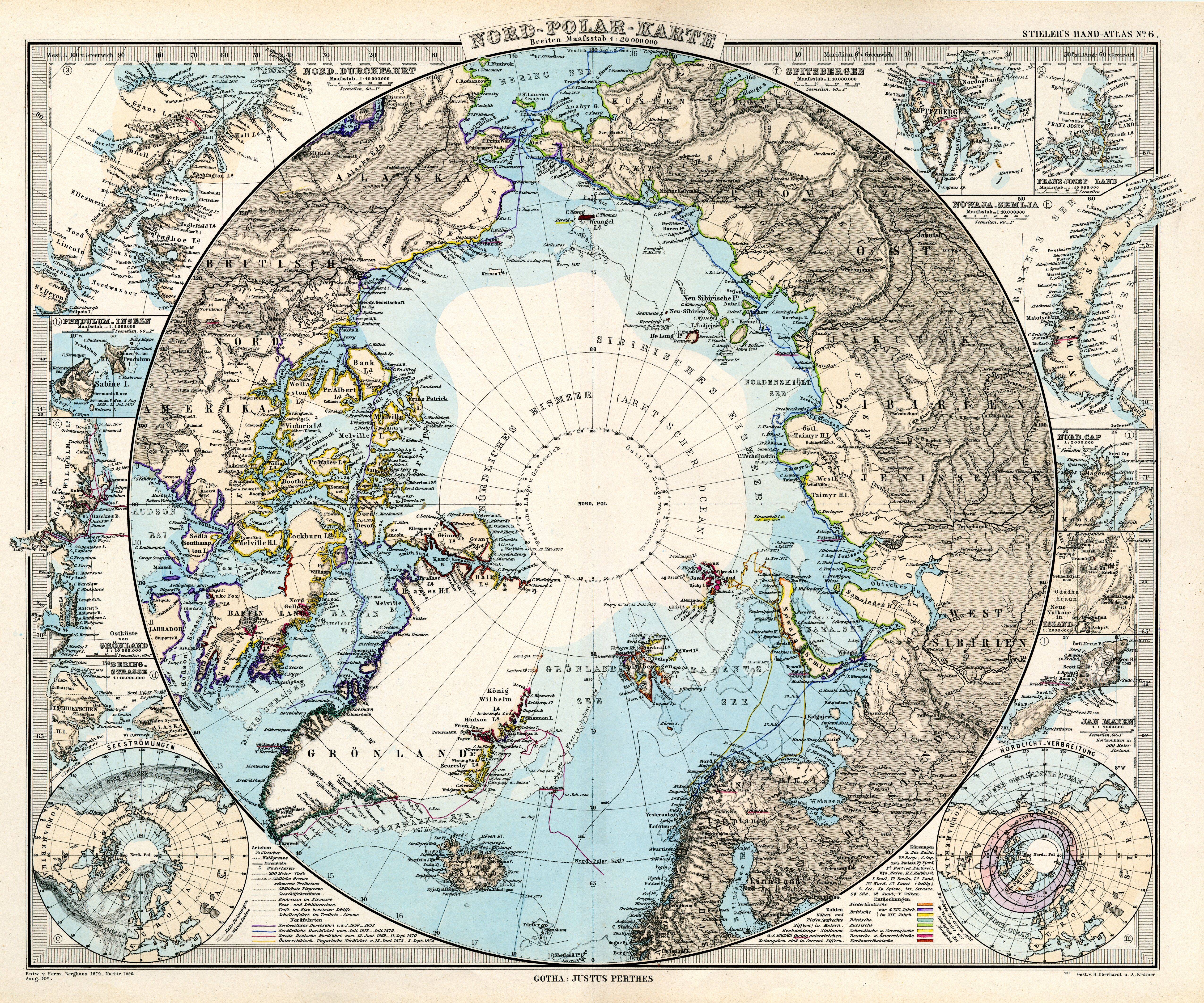Stilers Handatlas - Nord-Polarkarte