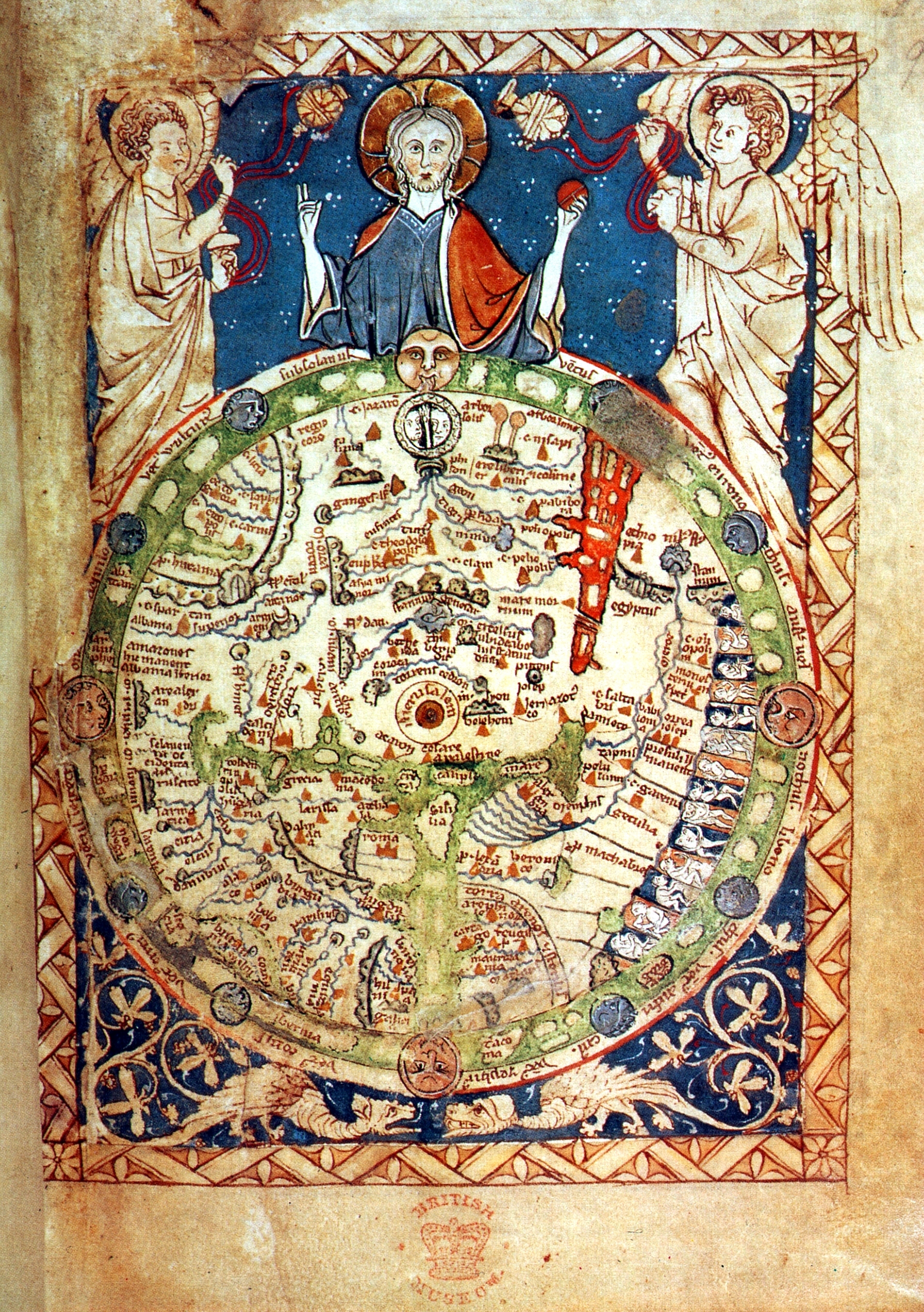 Londoner Psalter Weltkarte 1260